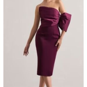 Elegant Purple Strapless Dress